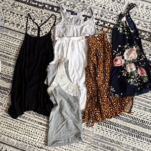 Bundle of 6 Solid and Print Women's Sleeveless Tops